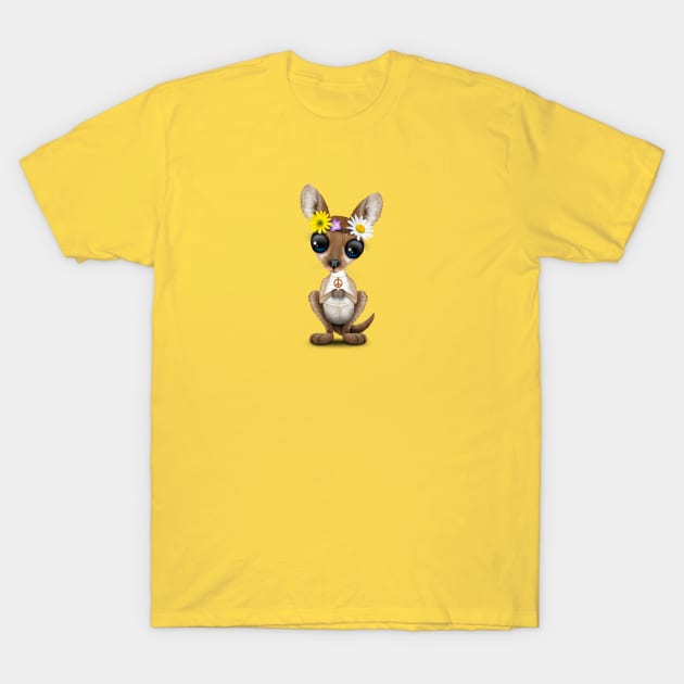 Cute Baby Kangaroo Hippie T-Shirt by jeffbartels